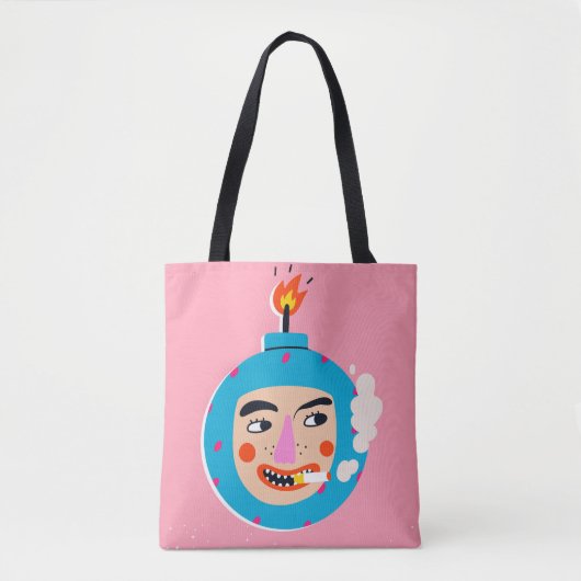 Tote Bag Face de boom Abstraite (Devant)