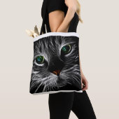 Tote Bag Face de chat fractal Fourre-tout (De près)