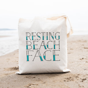 Tote Bag Face de plage de repos   Typographie d'été