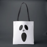 Tote Bag Face fantôme noir et blanc d'Halloween<br><div class="desc">Fantôme d'horreur noir et blanc. Drôle Halloween costume design à porter lorsque vous allez Trick ou Treat. Cette marchandise déplaisante et monstrueuse est idéale pour une soirée d'Halloween éffrayante avec un thème de fantôme effrayant ou de film d'horreur. Allez bien avec votre décoration Halloween de Jack-o'-lantern citrouille, fantôme, crâne, squelette,...</div>
