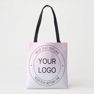 Tote Bag Facile Logo Remplacement & Editable Texte Rose Omb
