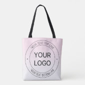 Tote Bag Facile Logo Remplacement & Editable Texte Rose Omb (Dos)