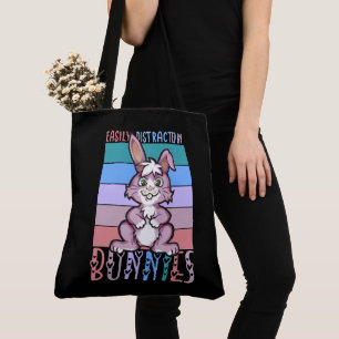 Tote Bag Facilement distrait par Bunnies Cute Bunny Lover