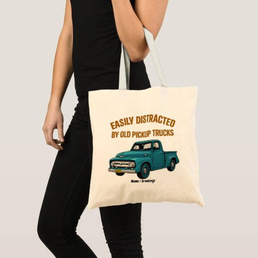 Tote Bag Facilement Distrait Par De Vieux Camions De Ramass (Devant (produit))