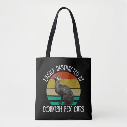 Tote Bag Facilement Distrait Par Les Chats Cornish Rex (Devant)