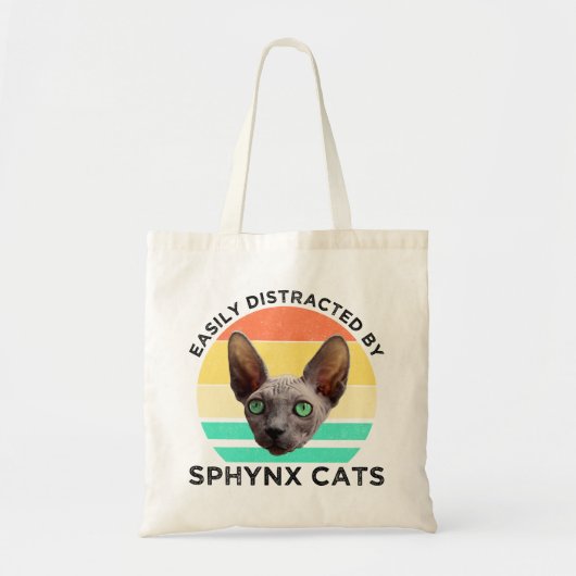 Tote Bag Facilement Distrait Par Les Chats Sphynx (Devant)