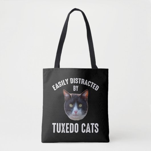 Tote Bag Facilement Distrait Par Les Chats Tuxedo (Devant)