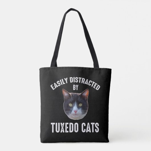 Tote Bag Facilement Distrait Par Les Chats Tuxedo (Dos)
