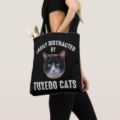 Tote Bag Facilement Distrait Par Les Chats Tuxedo (De près)