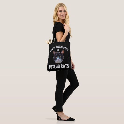 Tote Bag Facilement Distrait Par Les Chats Tuxedo (Sur le modèle)