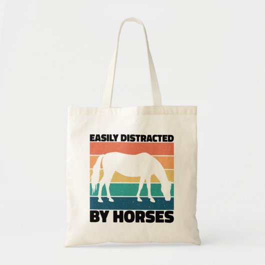 Tote Bag Facilement Distrait Par Les Chevaux Élevant Cool A (Devant)