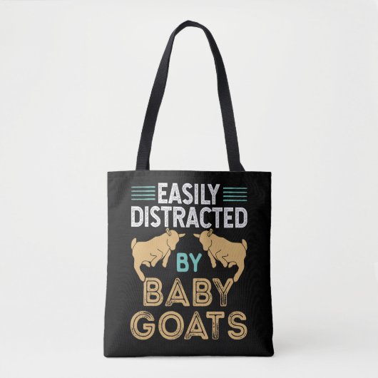 Tote Bag Facilement distrait par les chèvres bébés (Devant)
