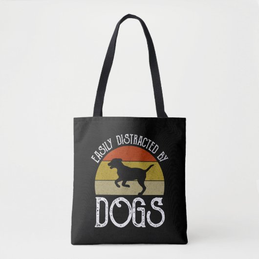 Tote Bag Facilement Distrait Par Les Chiens (Devant)