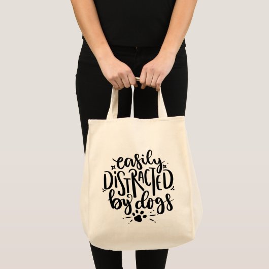 Tote Bag Facilement Distrait Par Les Chiens (Devant (produit))