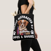 Tote Bag Facilement Distrait Par Les Chiens Et Les Livres (De près)