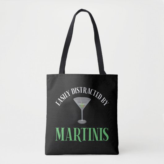 Tote Bag Facilement Distrait Par Les Martinis (Devant)