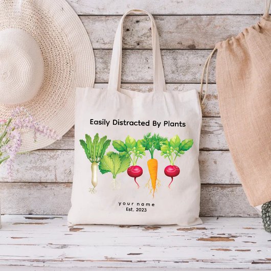 Tote Bag Facilement Distrait Par Plantes / Aquarelle