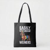 Tote Bag Facilement Distrait Par Weiners LGBTQ Rainbow Gay (Devant)