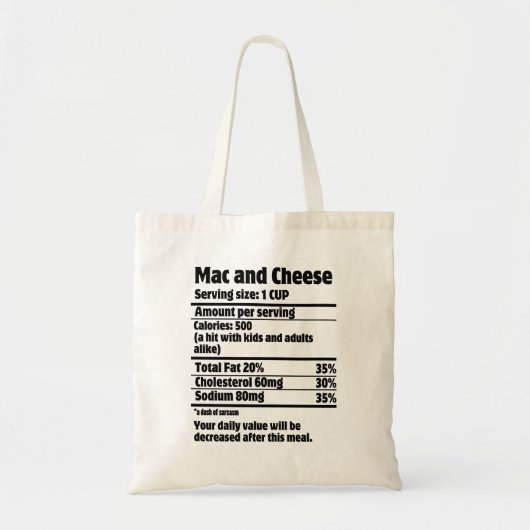 Tote Bag Fact de la nutrition du fromage Mac.w (Devant)