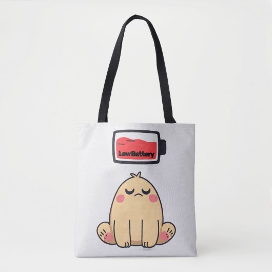 Tote Bag Faible humeur de batterie - Drôle Doodle comique (Devant)