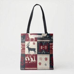 Tote Bag Fair Isle Patchwork Renard rustique