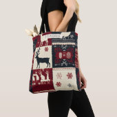Tote Bag Fair Isle Patchwork | Renard rustique (De près)