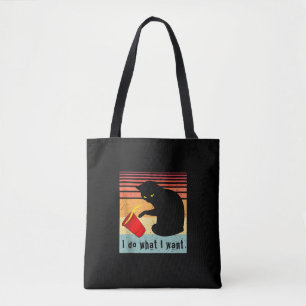 Tote Bag Faire Ce Que Je Veux Vintage Chat Rouge Coupe Drôl