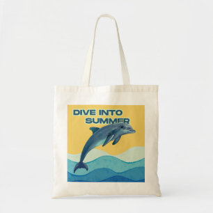 Tote Bag "Faire des éclaboussures" Dauphin artistique aquar