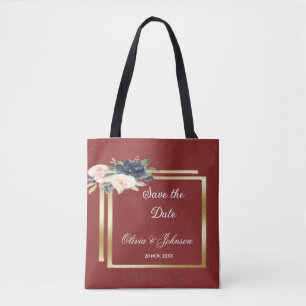 Tote Bag Faire-part floral à cadre doré