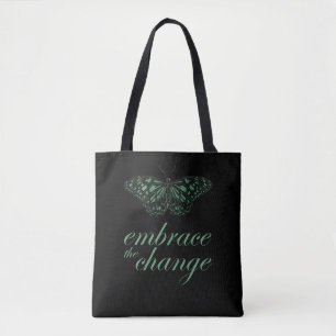 Tote Bag Faire place au changement - Papillon vert