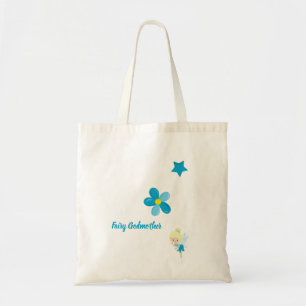 Tote Bag Fairy Godmère texte et fleurs personnalisés