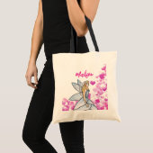 Tote Bag Fairy Princess Pink Hearts Illustration de mode (Devant (produit))
