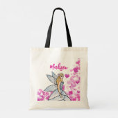 Tote Bag Fairy Princess Pink Hearts Illustration de mode (Dos)