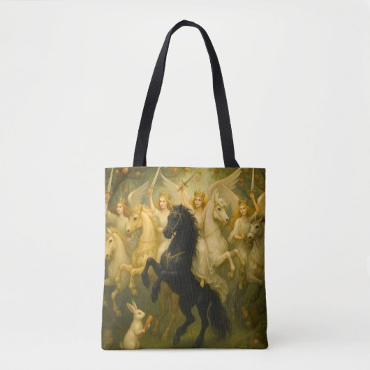 Tote Bag FairyTale Horses and Ethereal Guardian AngelsTote (Devant)