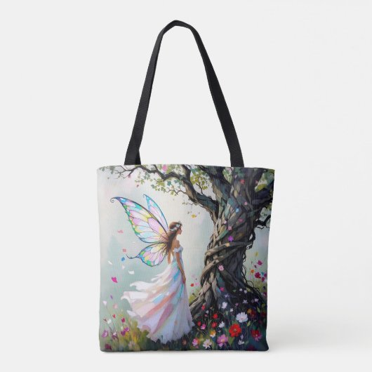 Tote Bag Fairytale Inspired Fairy and Whimsical Tree (Dos)