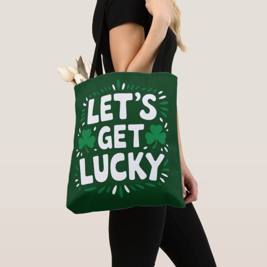 Tote Bag Faisons de la chance Shamrock Funny St Patrick's D (De près)