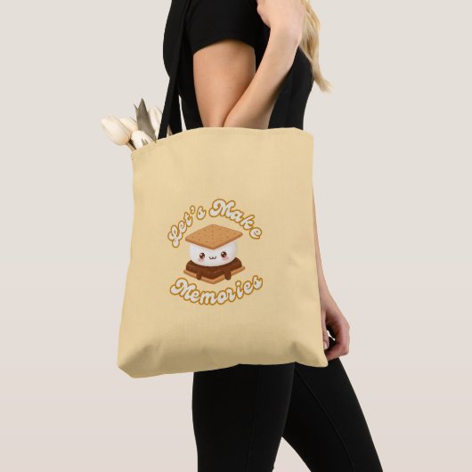 Tote Bag Faisons des souvenirs de S’more Funny Cute Valenti (De près)