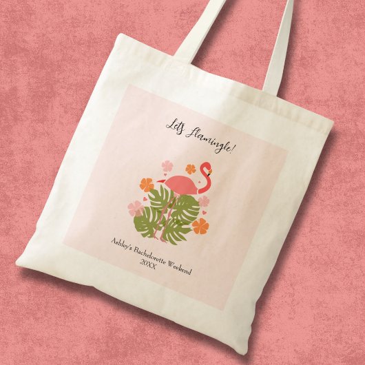 Tote Bag Faisons la fête avec des flamants roses pour le we