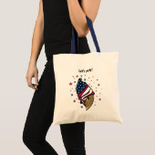 Tote Bag Faisons la fête ! Bleu rouge glacé cône (Devant (produit))