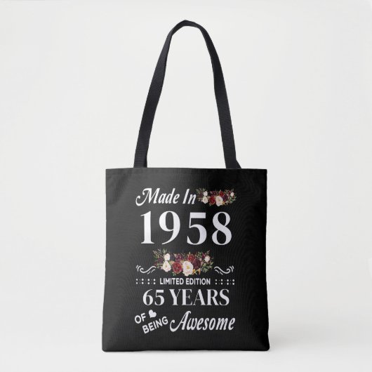 Tote Bag Fait En 1958 Édition Limitée 65 Ans D'Être (Devant)