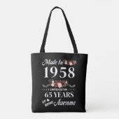 Tote Bag Fait En 1958 Édition Limitée 65 Ans D'Être (Dos)