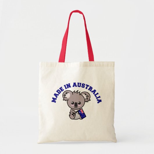 Tote Bag Fait En Australie : Koala Holding Australian Flag (Devant)