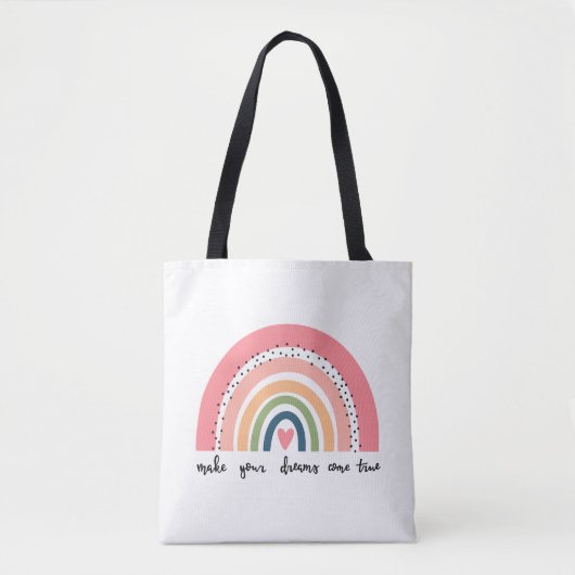 Tote Bag Faites de vos rêves une réalité arc-en-ciel (Devant)