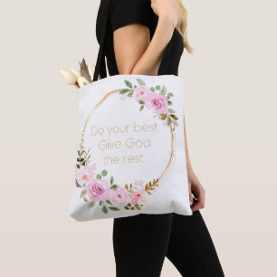 Tote Bag Faites de votre mieux donner à Dieu le reste - Fem