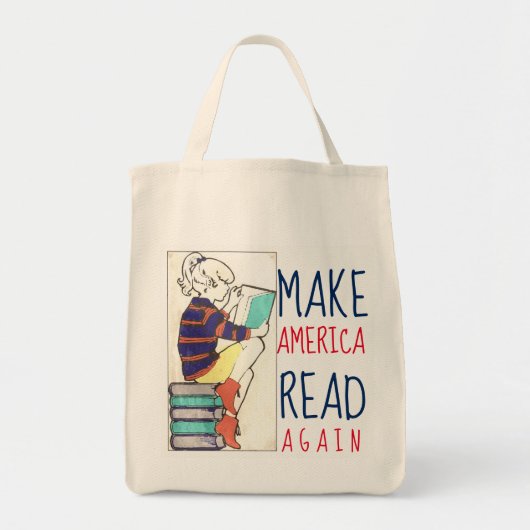 Tote Bag Faites l'Amérique lire encore l'épicerie (Devant)