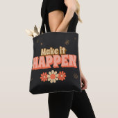 Tote Bag Faites-le Happens Rétro Style (De près)