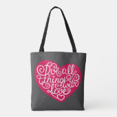Tote Bag Faites tout les choses avec le rouge d'amour (Dos)