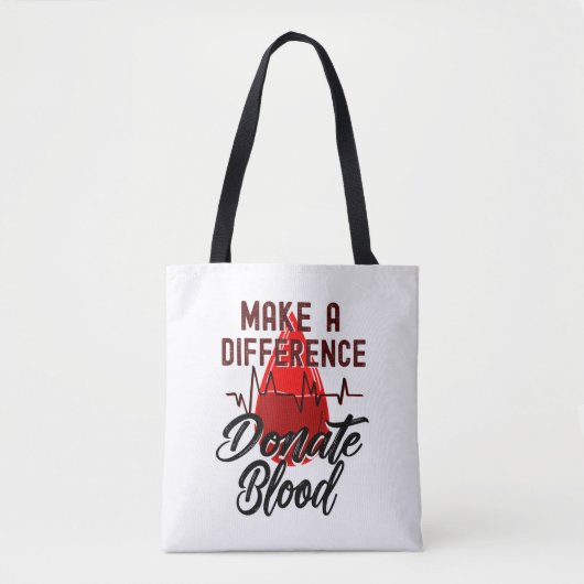 Tote Bag Faites une différence, donnez du sang (Devant)