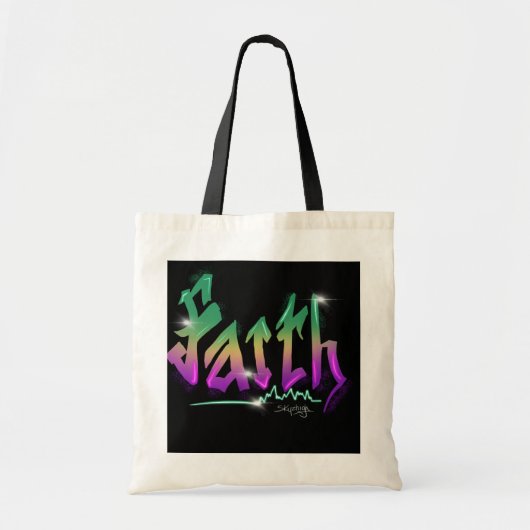 Tote Bag Faith Neon Urban Street Art (Devant)