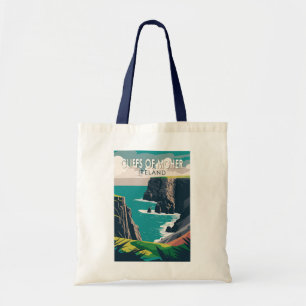 Tote Bag Falaises de Moher Irlande Travel Art Vintage